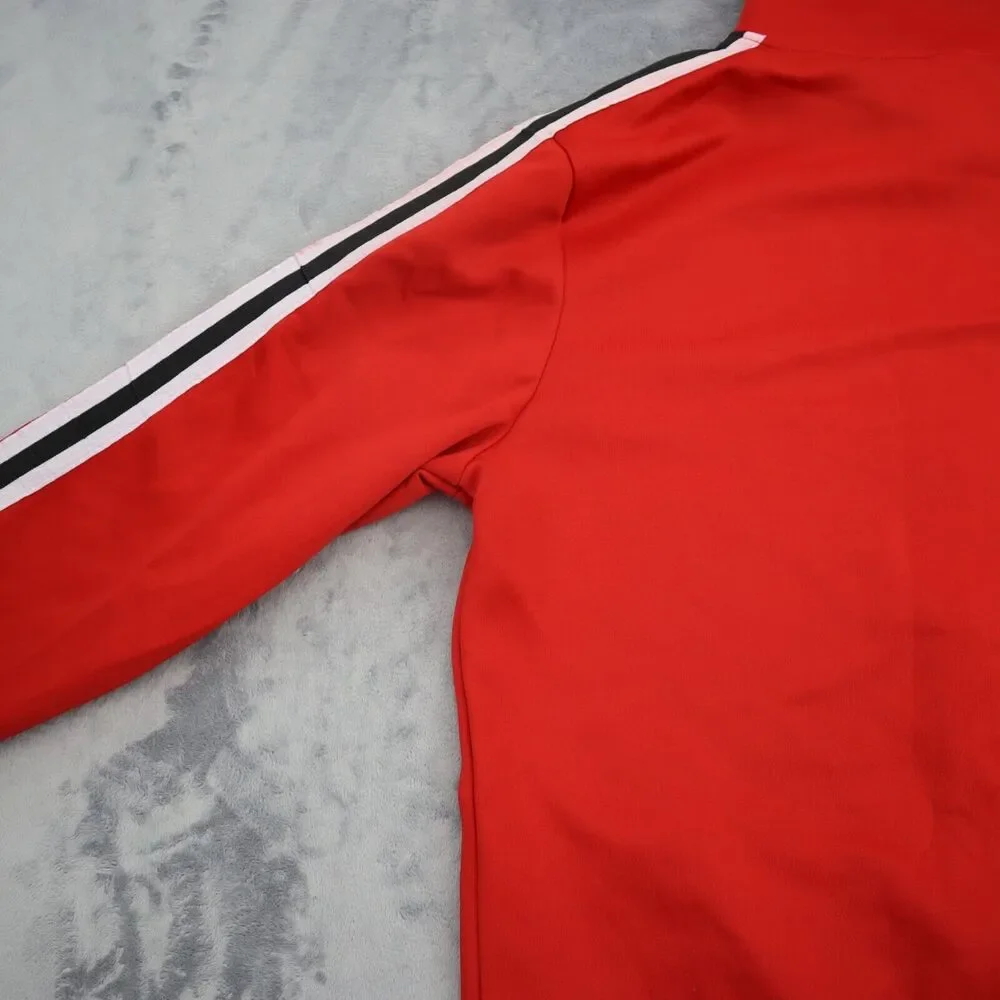Casual Jacket Mens 3XL Red Long Sleeve High Neck Full Zip Banded Cuffs Outwear